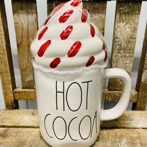 Rae Dunn HOT COCOA mug with whip cream topper